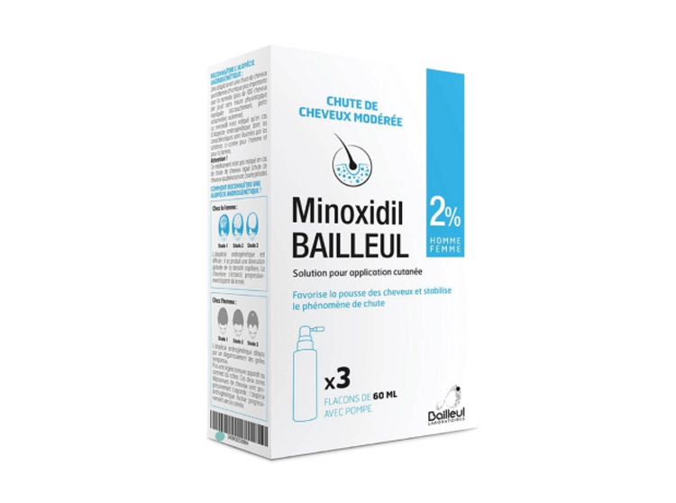 Minoxidil Bailleul 2% solution pour application cutanée - 3x60ml ...