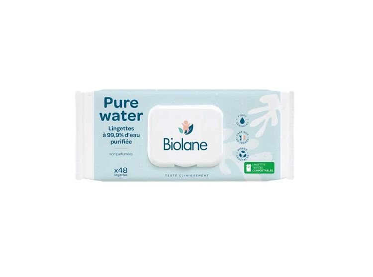 Biolane Lingettes Pure Water - 60 lingettes - Pharmacie en ligne