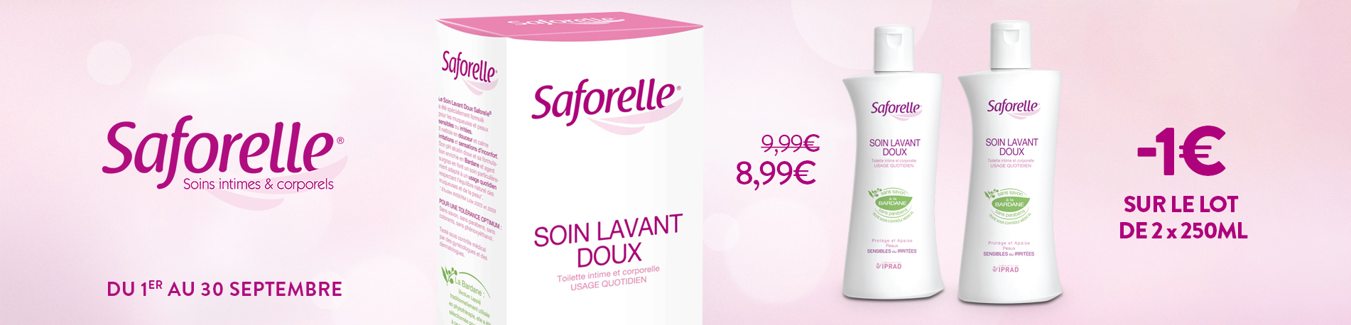 Promotion Saforelle Soin lavant doux 2x250ml