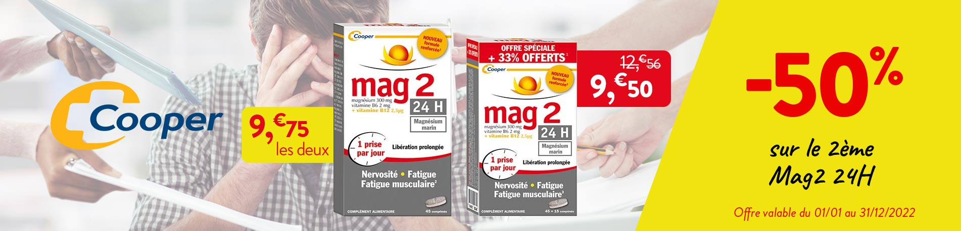 Promotion Mag 2 24H - Magnesium des laboratoires Cooper