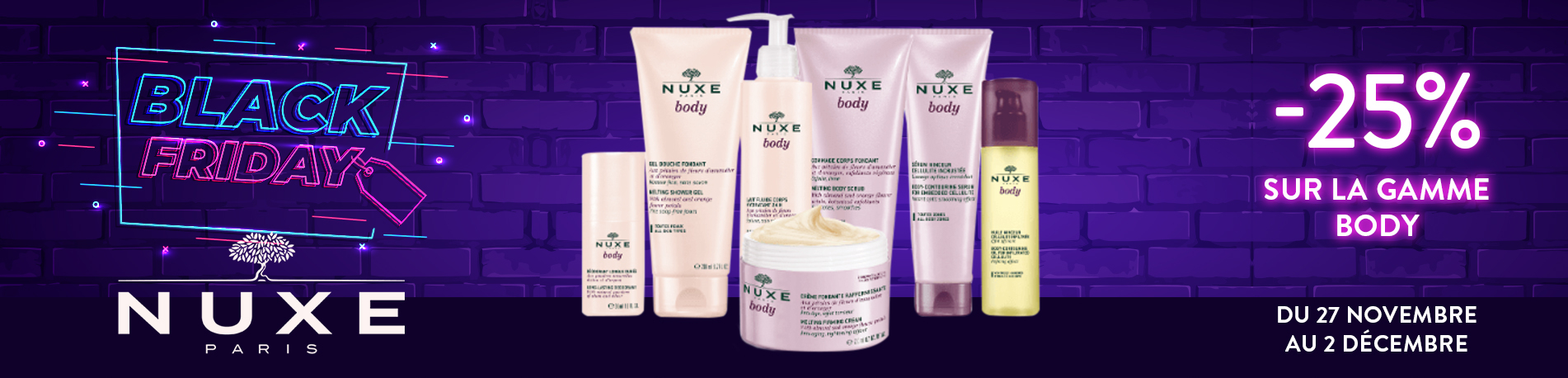 Promotion Black friday Nuxe Body