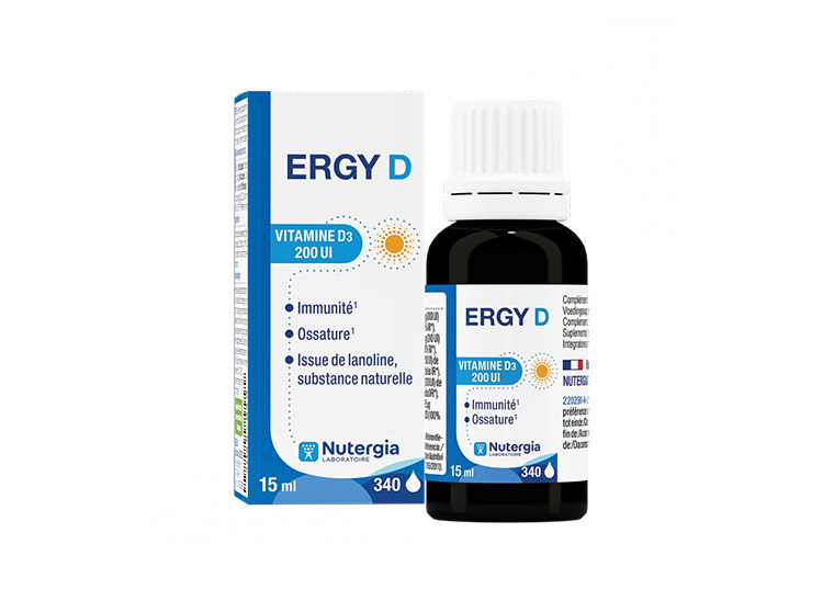 Nutergia Ergy D Vitamine D3 15ml - Pharmacie des Drakkars