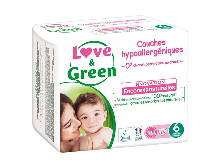 Love & Green Couches écologiques Taille T6 - 34 couches - Pharmacie en  ligne