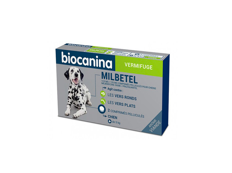 Milbetel Vermifuge Chien 2 Comprimés Biocanina en pharmacie