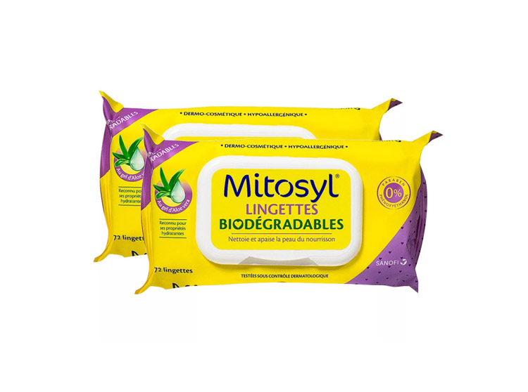 Mitosyl Lingettes biodégradables - 2x72 lingettes