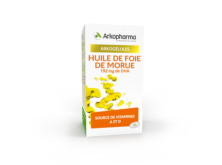 Arkopharma Arkogélules Huile de foie de morue - 60 capsules - Pharmacie en  ligne