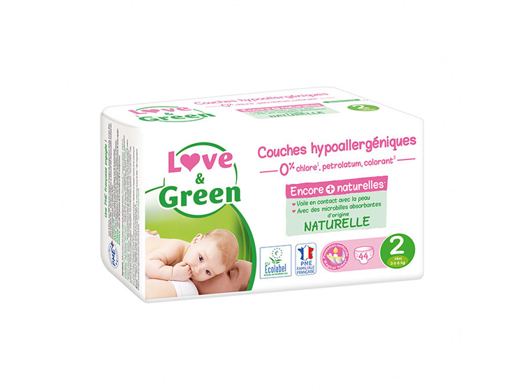 Love & Green Couches écologiques Taille 2 - 44 couches - Pharmacie en ligne