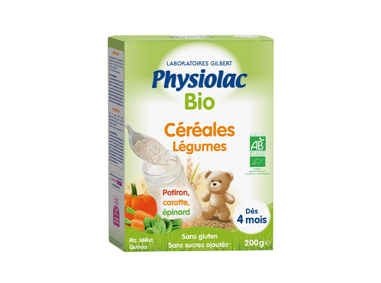 Physiolac Bio Céréales Légumes dès 4 mois Gilbert