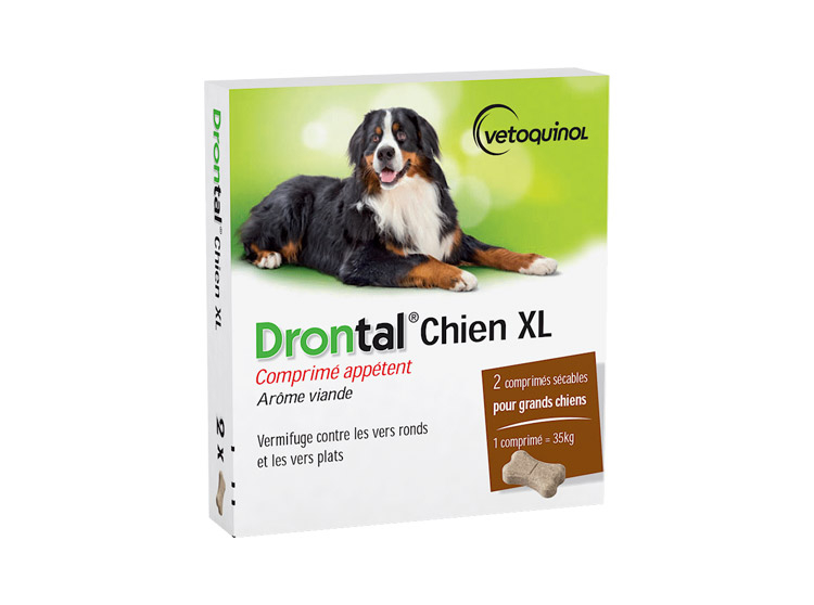 Drontal P XL vermifuge chien gout viande 2 Cps