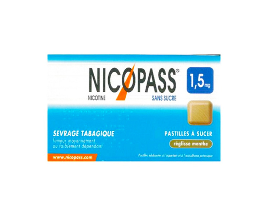 Nicopass 1.5mg  réglisse menthe - x36 pastilles à sucer