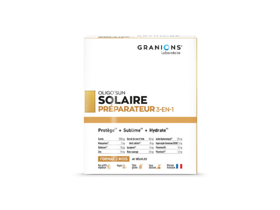 Granions Oligo'Sun Préparateur Solaire 3-en-1 - 60 gélules