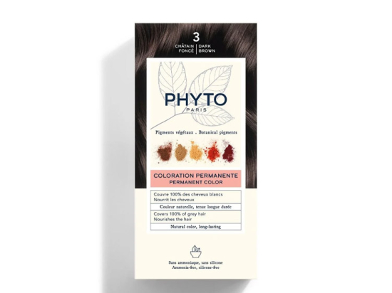 Phyto color  Kit de coloration permanente - 3 Châtain foncé