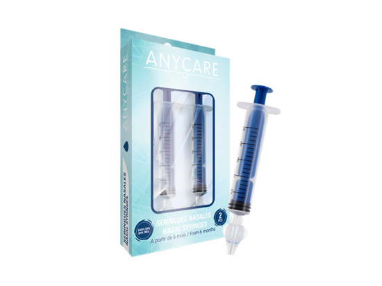 Anycare Seringue nasale Bleu - 2 seringues