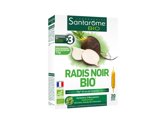 Santarome bio radis noir bio - 20 ampoules