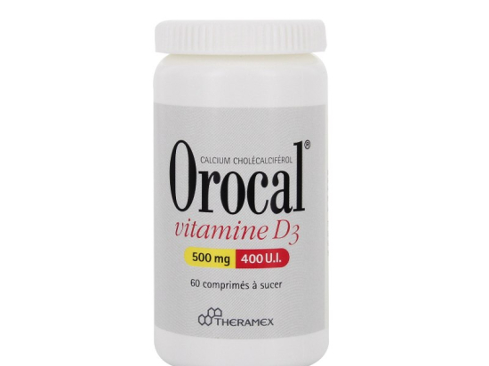 Orocal Vitamine D3 500 Mg/400 U.I., Comprimé A Sucer