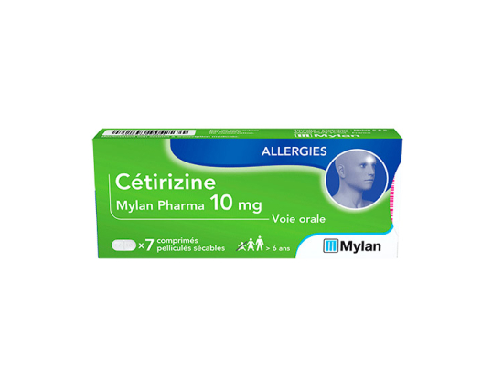 Mylan Cétirizine 10 mg - 7 comprimés