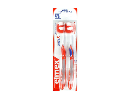 Elmex InterX  Brosse à Dents Souple - 2 brosses à dents