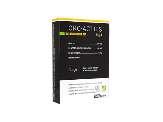 Aragan Synac Oroactif gorge BIO - 24 pastilles