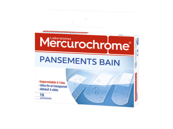 Mercurochrome pansements bain - 16 pansements