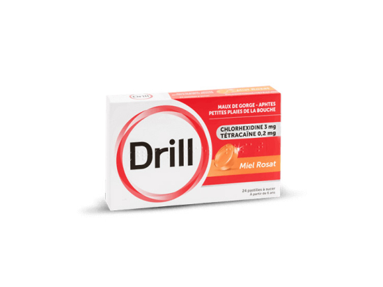 Drill Pastille Miel Rosat - 24 pastilles