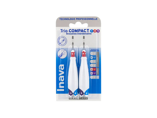 Inava Trio Compact brossettes interdentaires 0,8mm/1,5mm/1,8mm - 2 brossettes