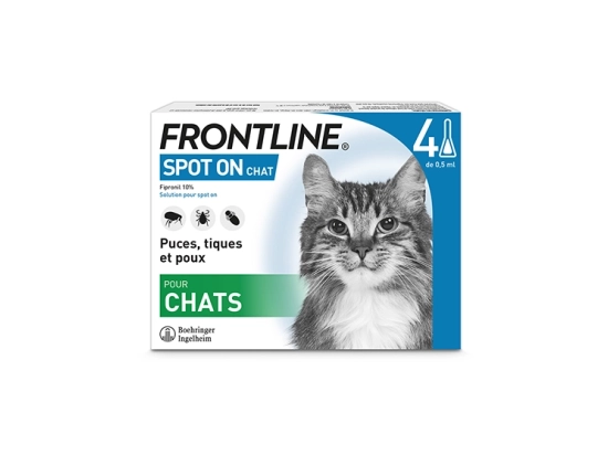 Spot-on Chat - Pipettes anti-puces pour chats - 4 pipettes de 0,5ml