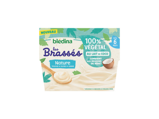 Blédina Les brassés 100% végétal Nature au lait de coco - 4x95g