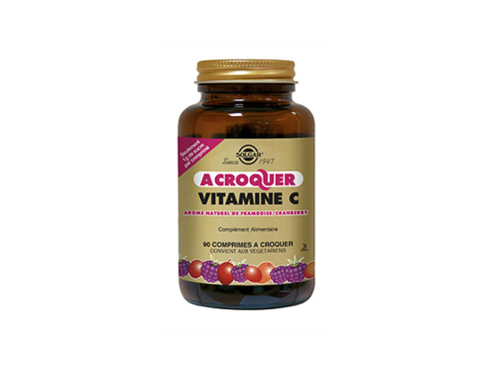 Solgar vitamine C 500mg à croquer framboire cranberry - 90 comprimés à croquer