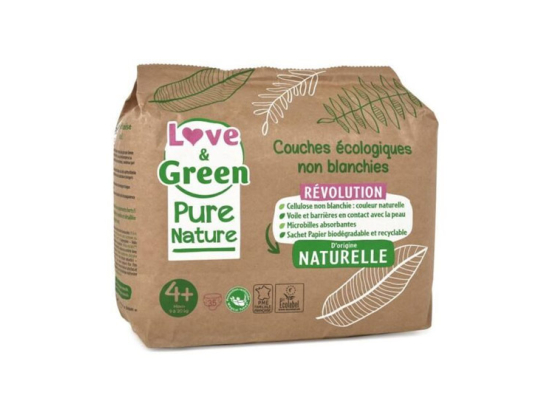 Love & Green Pure Nature Couches écologiques Taille 4 - 35 couches