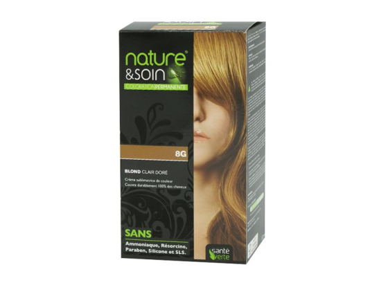 Santé Verte nature & soin coloration permanente - Blond clair doré 8G