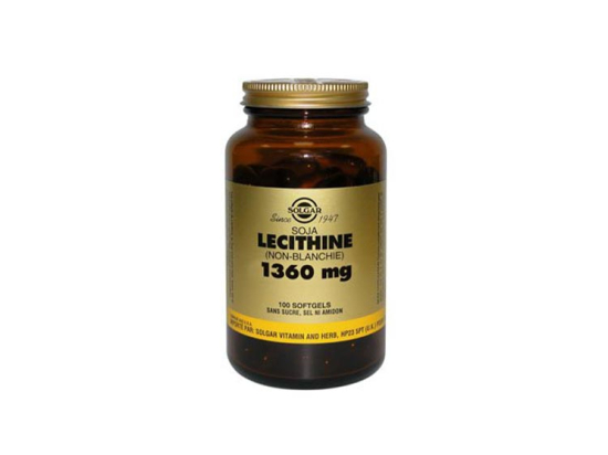 Solgar Lécithine 1360mg Non-Blanchie - 100 Softgels