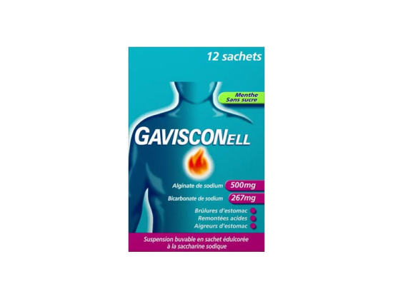 Gavisconell Menthe Sans Sucre Suspension Buvable - 12 Sachets-Dose