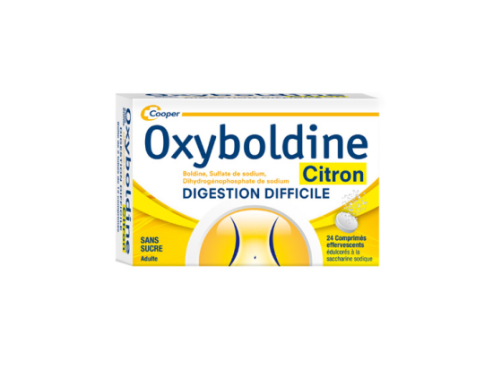 Cooper Oxyboldine Citron - 24 comprimés effervescents