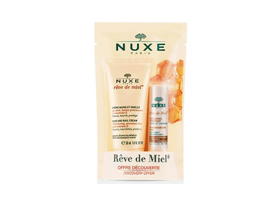 Nuxe Rêve de miel duo gourmand crème Mains 30ml + stick lèvres hydratant