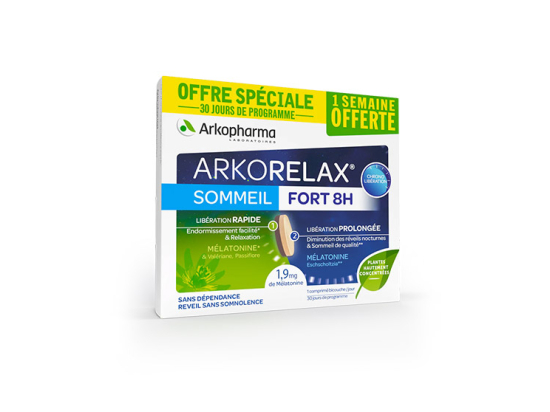 Arkopharma Arkorelax Sommeil fort 8H - 30 comprimés