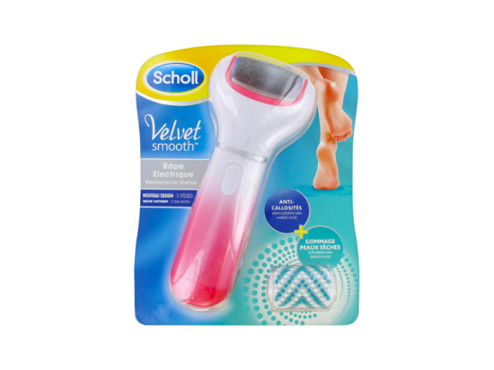 Scholl Velvet smooth râpe électrique anti-callosités + gommage peaux sèches