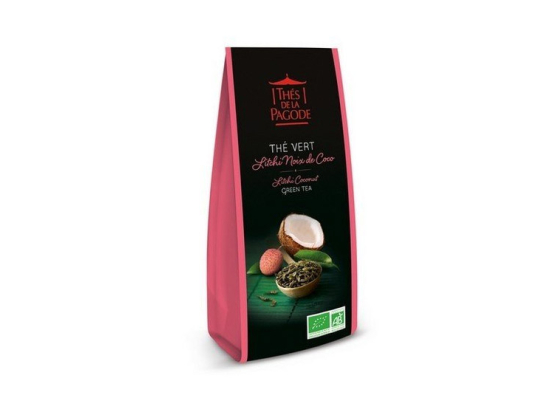 Thés de la Pagode thé vert litchi coco BIO - 100g