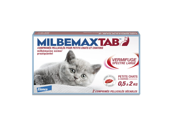 MilbemaxTab Petits chats et chatons de 0,5 à 2kg - 2 Comprimés