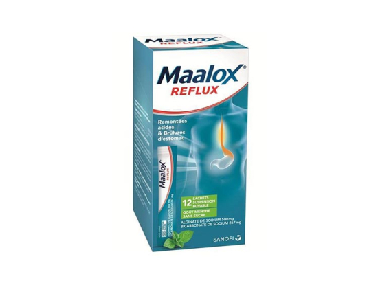 Maalox Reflux suspension buvable goût menthe - 12 sachets