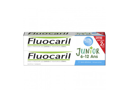 Fluocaril Dentifrice Junior Gel Bubble Gum 145mg - 2x75ml