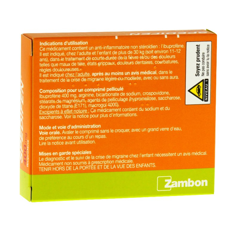 Spedifen 400 mg - 12 comprimés pelliculés - Pharmacie en ligne ...