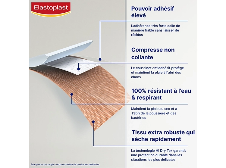 Bande Flexible Elastoplast - 10 Bandes de Pansements 10x6cm