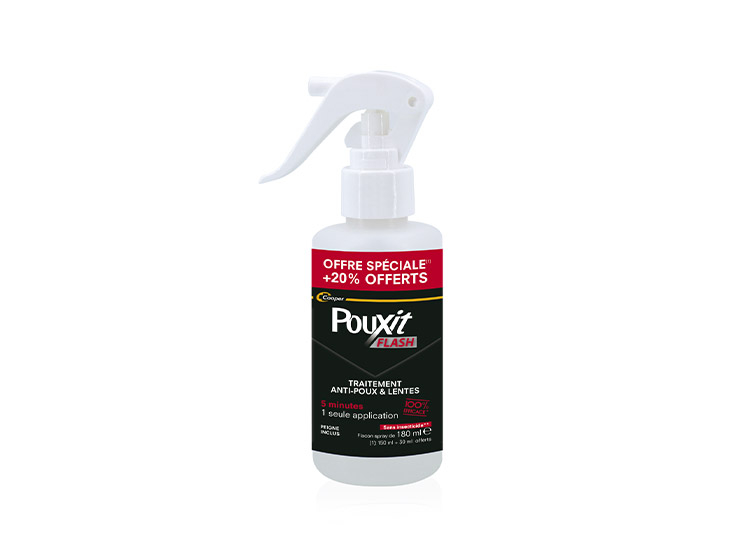 Pouxit Flash Spray anti-poux et lentes - 150ml + 30ml OFFERT