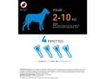Spot-on Chien S - Pipettes anti-puces pour chien de 2 à 10 kg - 4 pipettes de 0,67ml