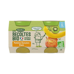 Blédina Les Récoltes Bio Petit Pot Pommes Bananes Kiwis - 2x130g
