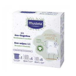 Mustela Kit éco-lingettes 100% coton BIO - 10 lingettes