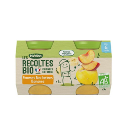 Blédina Les Récoltes Bio Petit Pot Pommes, Nectarines et Bananes - 2x130g