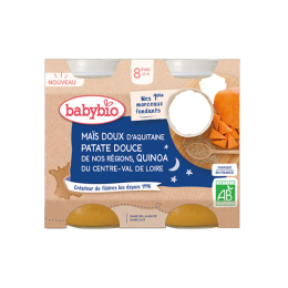 BabyBio Maïs Patate douce Quinoa du Centre-Val de Loire BIO  - 2x200g