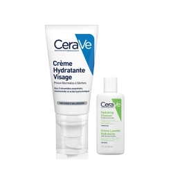 Cerave Crème hydratante visage - 50ml + Crème lavante OFFERTE
