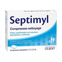 Gilbert Septimyl Compresses Nettoyage - 12 Compresses